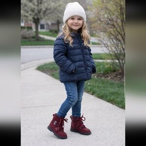 Ralph Lauren Kids Burgundy Ranger HI II Ski Polo Bear Suede Boots 10